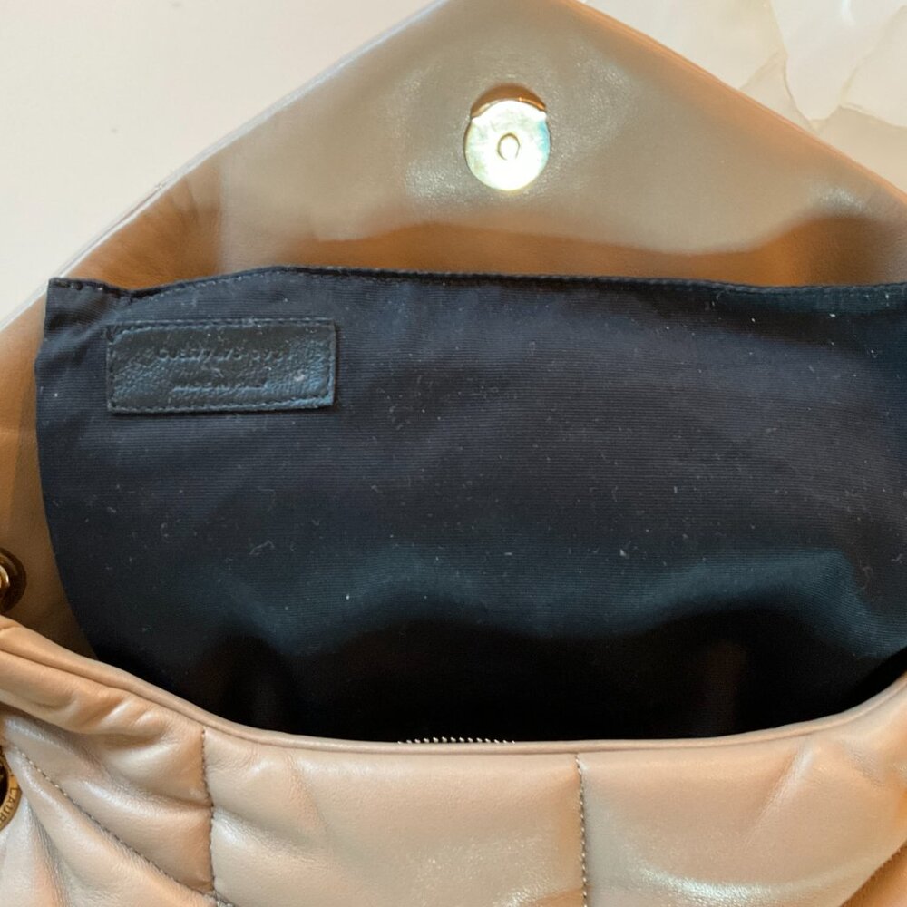 Saint Laurent Puffer Medium in Nappa Leather in Dark Beige - Picture 8 of 10